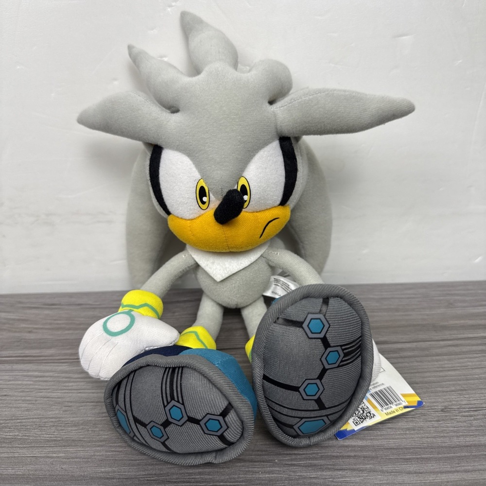 Great Eastern Silver Sonic The Hedgehog Plush 12" inches Licensed 2015